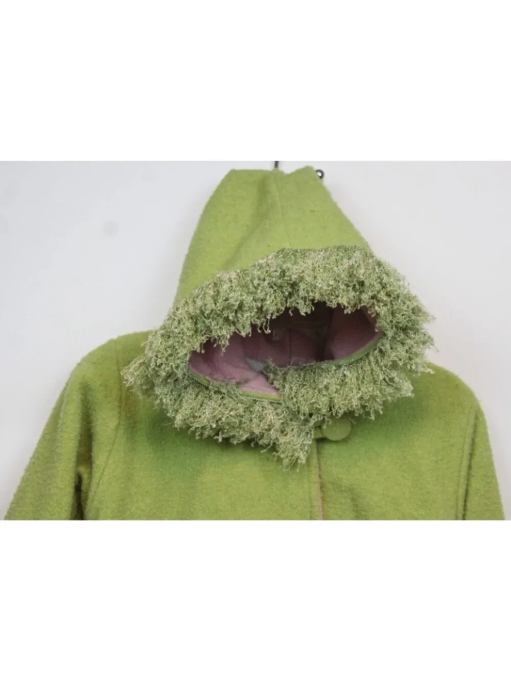 Corky's Swing Coat Cap sz 6x Girls Fringe Boho Whimsical Hooded Heavy Flower